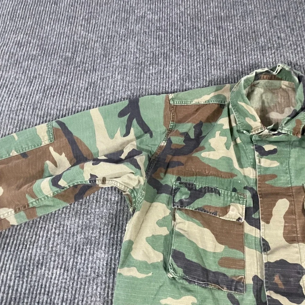 VTG US Army Shirt Mens M Green Camo Button Up OD Subdued 3rd Sustainment Command